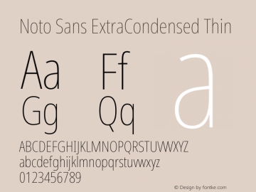 Noto Sans ExtraCondensed Thin Version 2.001图片样张