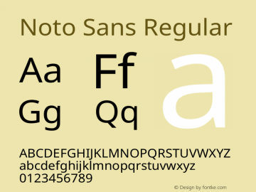 Noto Sans Regular Version 2.001 Font Sample