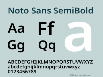 Noto Sans SemiBold Version 2.001 Font Sample
