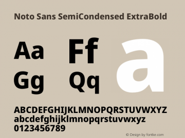 Noto Sans SemiCondensed ExtraBold Version 2.001 Font Sample