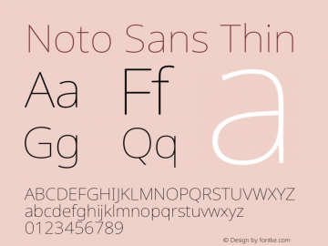 Noto Sans Thin Version 2.001 Font Sample