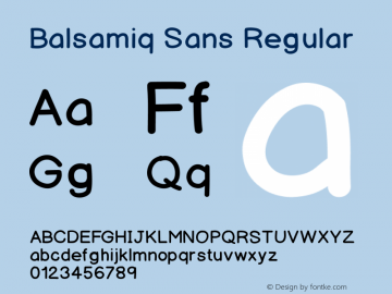 Balsamiq Sans Regular Version 001.000 Font Sample