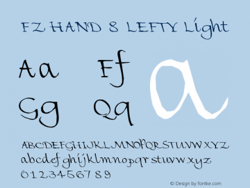 FZ HAND 8 LEFTY Light 1.000 Font Sample