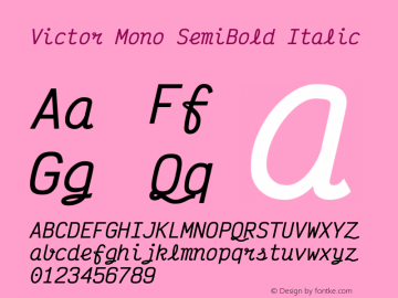Victor Mono SemiBold Italic Version 1.260图片样张