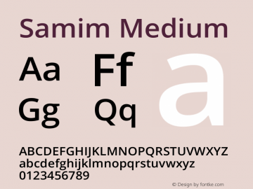 Samim Medium Version 4.0.1 Font Sample