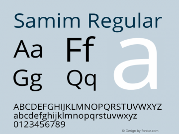 Samim Version 4.0.1 Font Sample