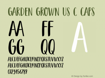 Garden Grown US C Caps Version 1.000 Font Sample