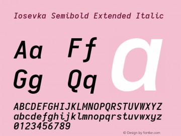 Iosevka Semibold Extended Italic 2.3.1图片样张