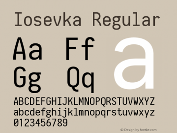 Iosevka 2.3.1 Font Sample