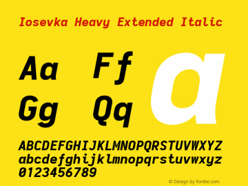 Iosevka Heavy Extended Italic 2.3.1; ttfautohint (v1.8.3)图片样张