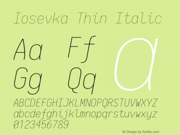 Iosevka Thin Italic 2.3.1图片样张