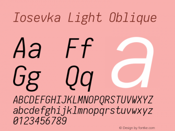 Iosevka Light Oblique 2.3.1图片样张