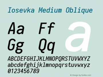 Iosevka Medium Oblique 2.3.1 Font Sample