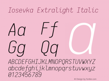 Iosevka Extralight Italic 2.3.1图片样张