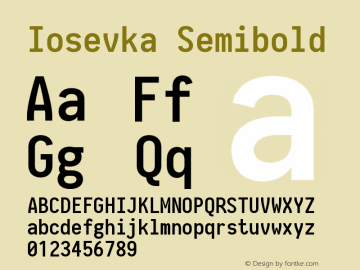 Iosevka Semibold 2.3.1 Font Sample