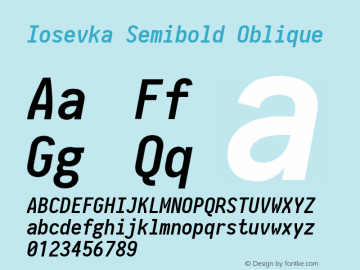 Iosevka Semibold Oblique 2.3.1图片样张