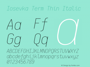 Iosevka Term Thin Italic 2.3.1图片样张