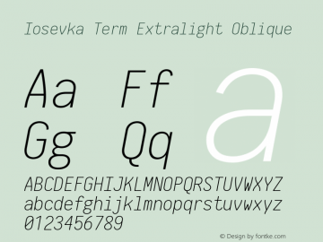 Iosevka Term Extralight Oblique 2.3.1图片样张