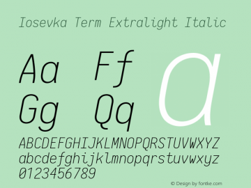 Iosevka Term Extralight Italic 2.3.1图片样张