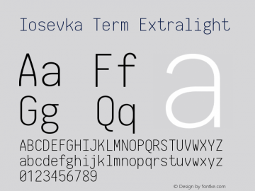 Iosevka Term Extralight 2.3.1图片样张