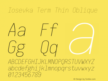 Iosevka Term Thin Oblique 2.3.1图片样张