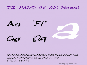 FZ HAND 26 EX Normal 1.000 Font Sample