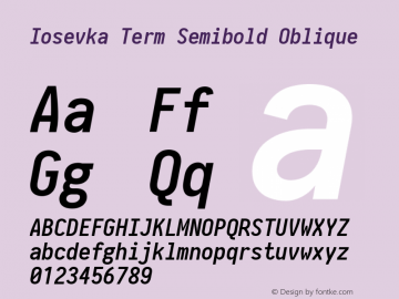 Iosevka Term Semibold Oblique 2.3.1图片样张