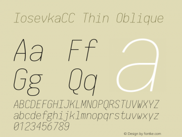 IosevkaCC Thin Oblique 2.3.1 Font Sample