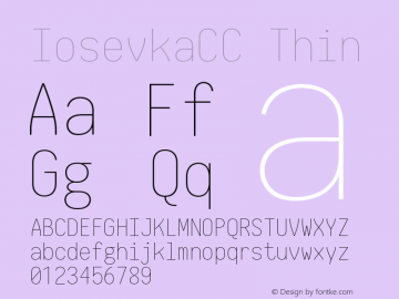 IosevkaCC Thin 2.3.1 Font Sample