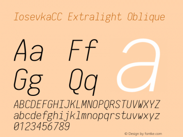 IosevkaCC Extralight Oblique 2.3.1 Font Sample