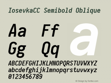 IosevkaCC Semibold Oblique 2.3.1 Font Sample