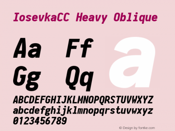 IosevkaCC Heavy Oblique 2.3.1 Font Sample