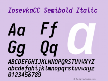 IosevkaCC Semibold Italic 2.3.1 Font Sample