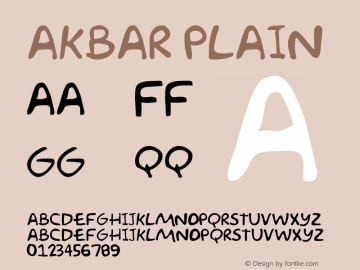Akbar Plain Macromedia Fontographer 4.1 11/5/96 Font Sample