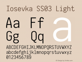 Iosevka SS03 Light 2.3.1 Font Sample