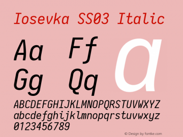 Iosevka SS03 Italic 2.3.1图片样张