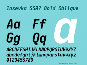 Iosevka SS07 Bold Oblique 2.3.1 Font Sample