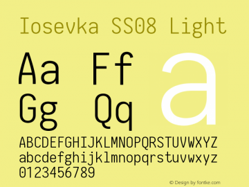 Iosevka SS08 Light 2.3.1 Font Sample