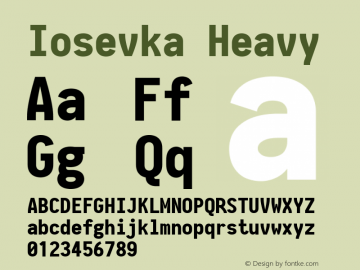 Iosevka Heavy 2.3.1; ttfautohint (v1.8.3) Font Sample