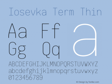 Iosevka Term Thin 2.3.1; ttfautohint (v1.8.3)图片样张