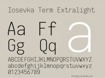 Iosevka Term Extralight 2.3.1; ttfautohint (v1.8.3)图片样张