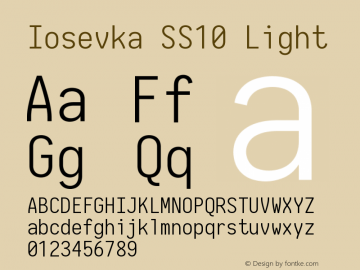 Iosevka SS10 Light 2.3.1 Font Sample