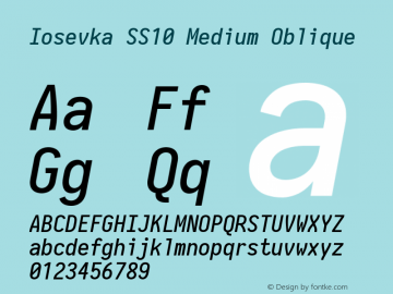 Iosevka SS10 Medium Oblique 2.3.1 Font Sample