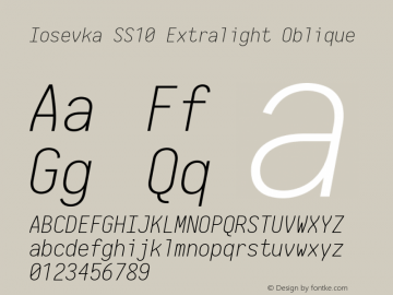 Iosevka SS10 Extralight Oblique 2.3.1图片样张