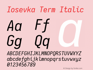 Iosevka Term Italic 2.3.1; ttfautohint (v1.8.3)图片样张