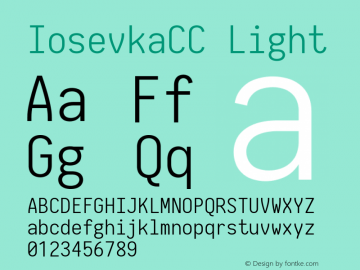 IosevkaCC Light 2.3.1; ttfautohint (v1.8.3) Font Sample