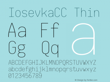 IosevkaCC Thin 2.3.1; ttfautohint (v1.8.3) Font Sample