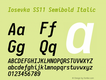 Iosevka SS11 Semibold Italic 2.3.1图片样张