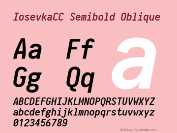 IosevkaCC Semibold Oblique 2.3.1; ttfautohint (v1.8.3) Font Sample