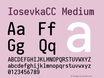 IosevkaCC Medium 2.3.1; ttfautohint (v1.8.3) Font Sample